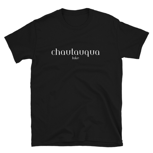 Chautauqua Nights: black lakefront T-shirt