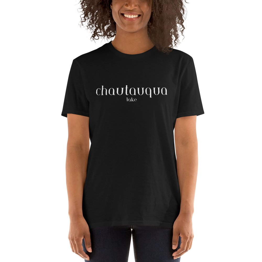 Chautauqua Nights: black lakefront T-shirt